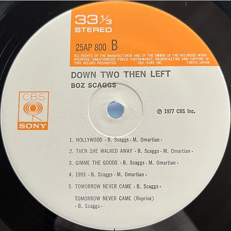 Boz Scaggs - Down Two Then Left