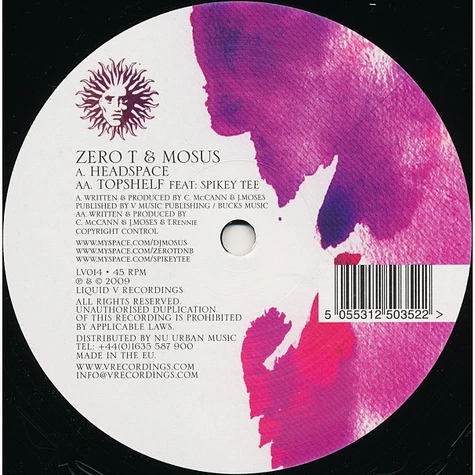 Zero Tolerance & DJ Mosus - Headspace / Topshelf