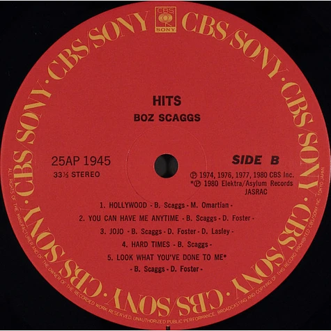 Boz Scaggs - Hits!