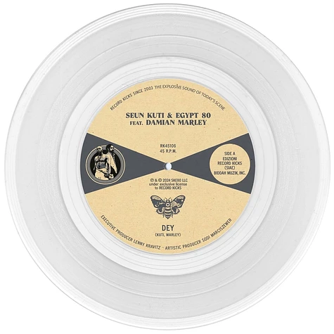 Seun Kuti & Egypt 80 & Damian Marley - Dey / Dey (Instrumental) Transparent Vinyl Edition