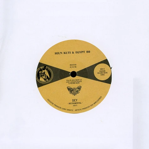 Seun Kuti & Egypt 80 & Damian Marley - Dey / Dey (Instrumental) Transparent Vinyl Edition