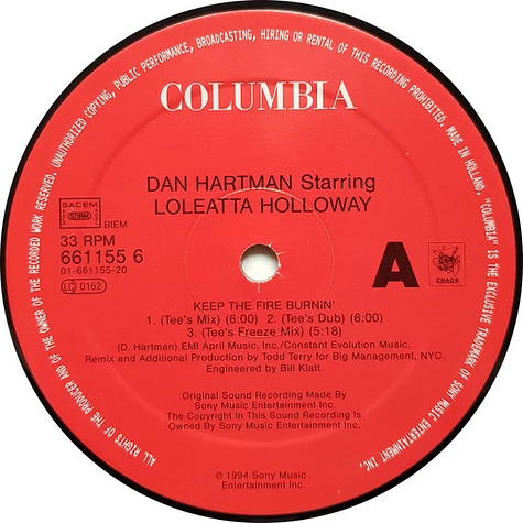 Dan Hartman Starring Loleatta Holloway - Keep The Fire Burnin'