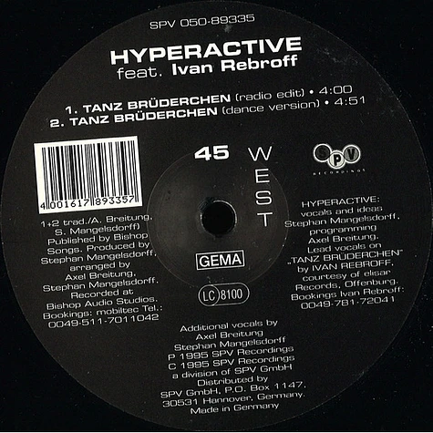 Hyperactive feat. Ivan Rebroff - Tanz Brüderchen