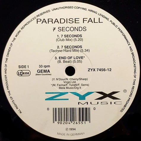 Paradise Fall - 7 Seconds