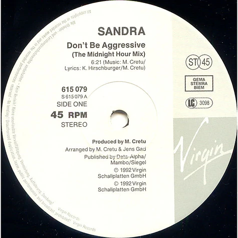 Sandra - Don't Be Aggressive
