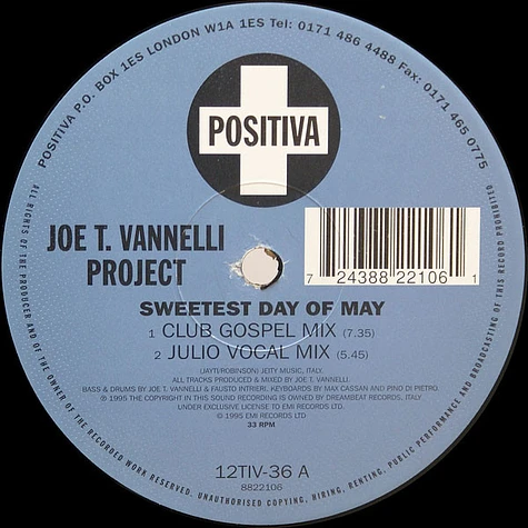 Joe T. Vannelli Project - Sweetest Day Of May