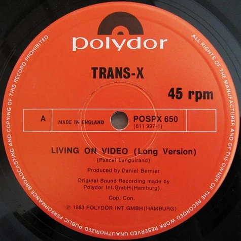 Trans-X - Living On Video (Long Version)