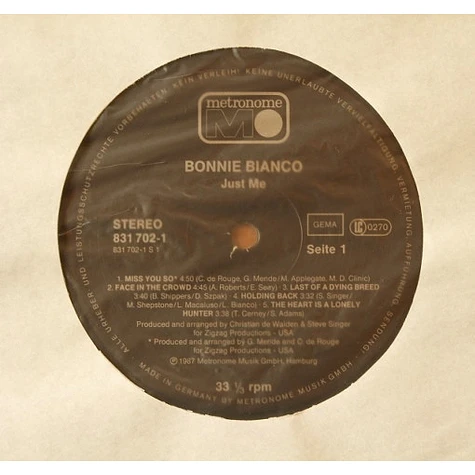 Bonnie Bianco - Just Me