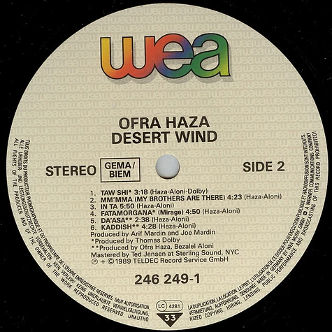 Ofra Haza - Desert Wind