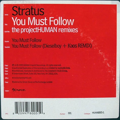 Stratus - You Must Follow (The projectHUMAN Remixes)