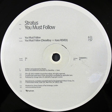 Stratus - You Must Follow (The projectHUMAN Remixes)