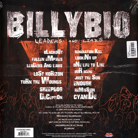 Billybio - Leaders And Liars Limited Clear Red Vinyl Edition