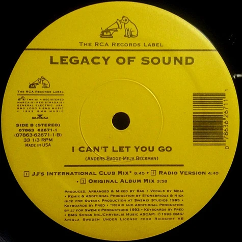 Legacy Of Sound - I Can't Let You Go