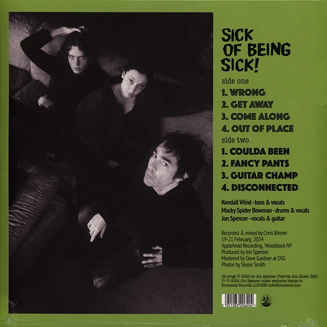 Jon Spencer - Sick Of Being Sick! Clear Vinyl Edition