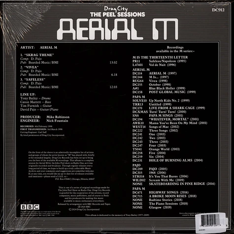 Aerial M - The Peel Sessions Coke Bottle Clear Vinyl Edition