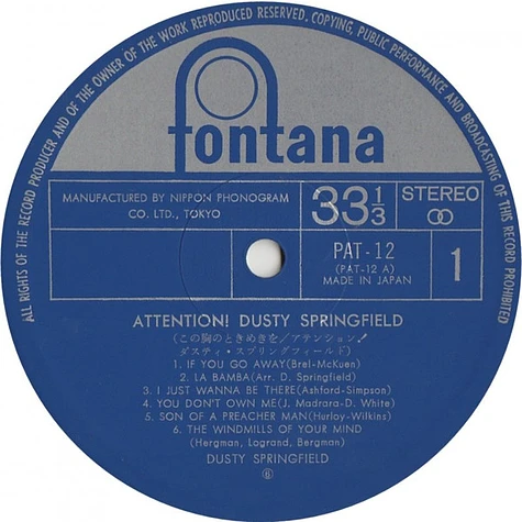 Dusty Springfield - Attention! Dusty Springfield