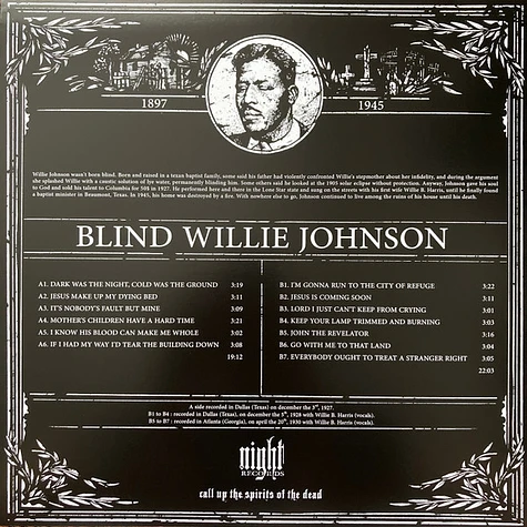 Blind Willie Johnson - Dark Was The Night, Cold Was The Ground