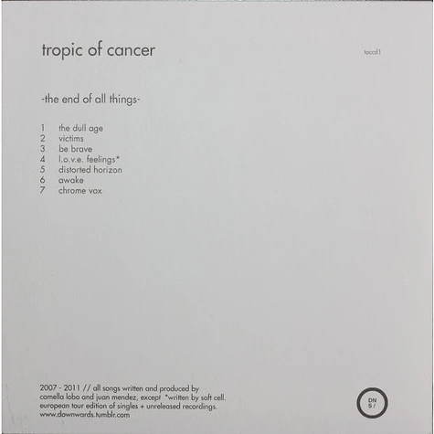 Tropic Of Cancer - The End Of All Things