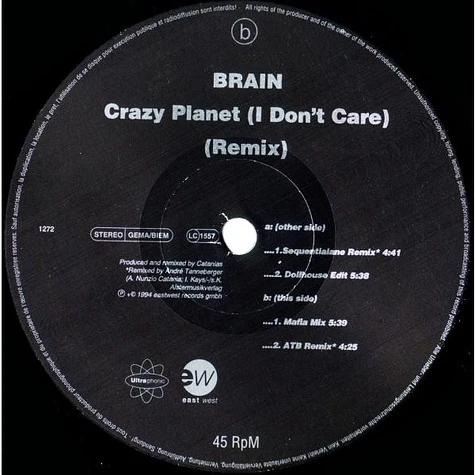 Brain - Crazy Planet (I Don't Care) (Remix)