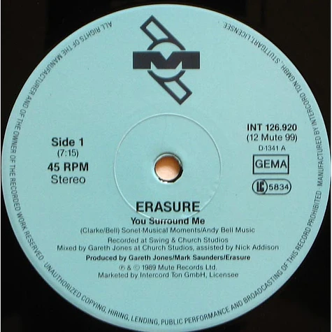 Erasure - You Surround Me