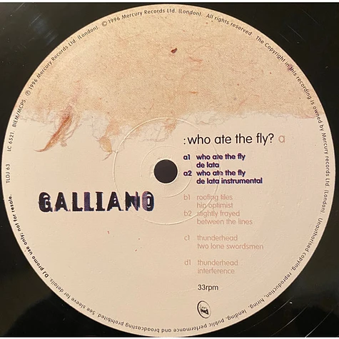 Galliano - Who Ate The Fly?