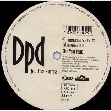 DPD Feat. Rose Windross - Sign Your Name