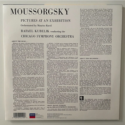 Rafael Kubelik, Chicago Symphony Orchestra, Modest Mussorgsky, Maurice Ravel - Pictures At An Exhibition