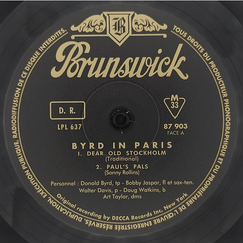 Donald Byrd - Byrd In Paris (Volume 1)