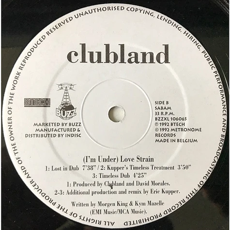 Clubland - (I'm Under) Love Strain