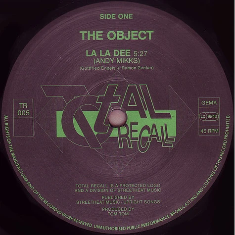 The Object - La La Dee (Tekkno Mix / Remix By Tom Tom)