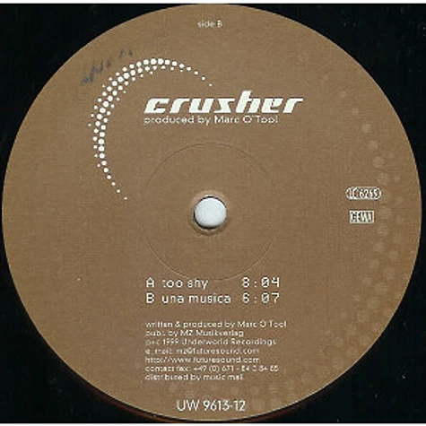 Crusher - Too Shy / Una Musica