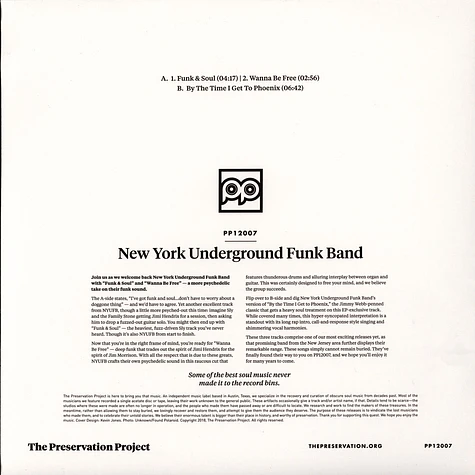 The New York Underground Funk Band - Funk & Soul / Wanna Be Free (With Slightly Damaged Cover)