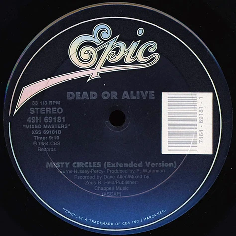 Dead Or Alive - Spin Me Round / Misty Circles