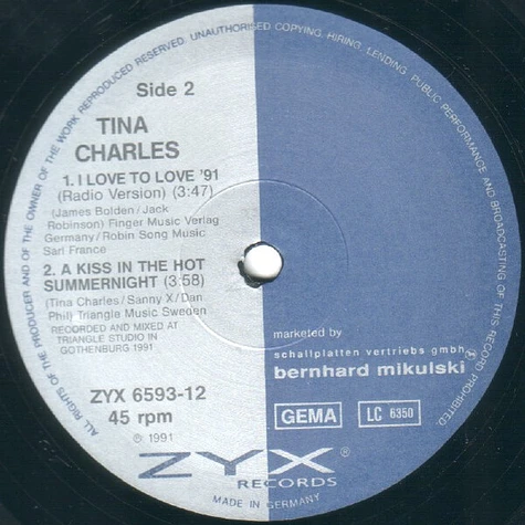 Tina Charles - I Love To Love '91