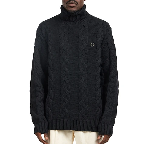 Fred Perry - Chunky Cable Knit Roll Neck Jumper