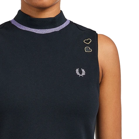 Fred Perry x Amy Winehouse Foundation - Metallic Tipped Mock Neck Dress