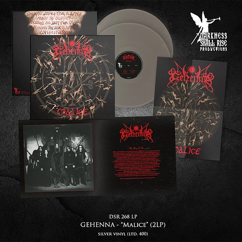 Gehenna - Malice Our Third Spell Silver Vinyl With Etched D-Side Edition