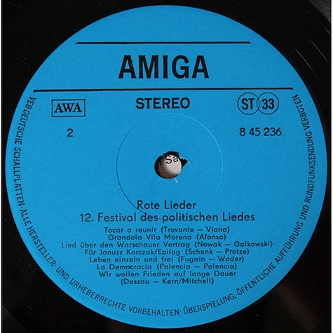 V.A. - Rote Lieder - 12. Festival Des Politischen Liedes Berlin 1982