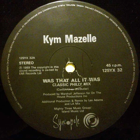 Kym Mazelle - Was That All It Was (Classic Philly Mix)