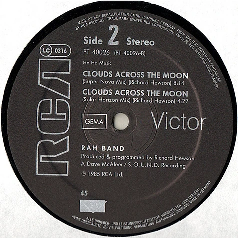 RAH Band - Clouds Across The Moon