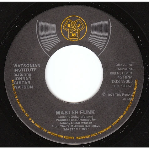 Watsonian Institute Featuring Johnny Guitar Watson - Master Funk