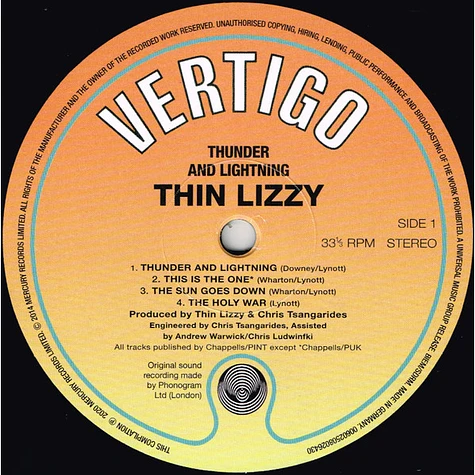 Thin Lizzy - Thunder And Lightning