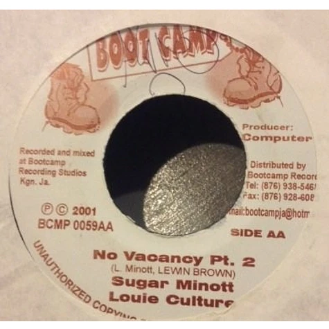 Sugar Minott / Louie Culture - No Vacancy