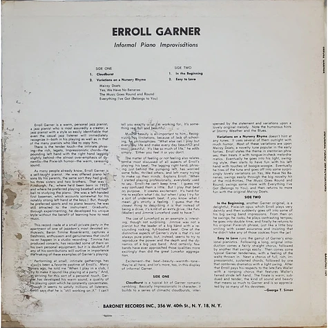 Erroll Garner - Informal Piano Improvisations