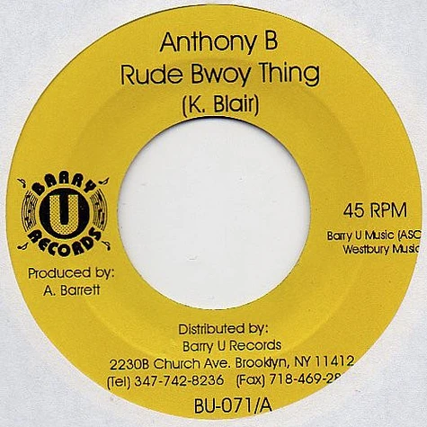 Anthony B - Rude Bwoy Thing