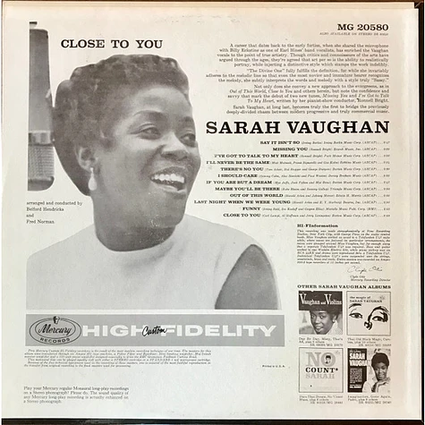 Sarah Vaughan - Close To You