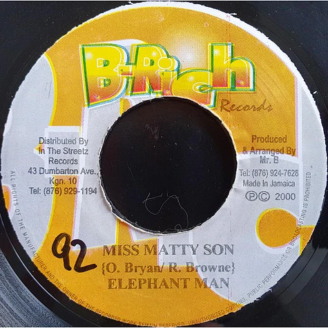 Frisco Kid / Elephant Man - Nah Stop She So / Miss Matty Son