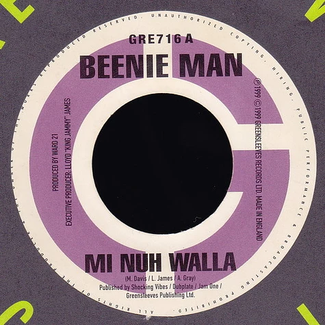 Beenie Man / Chico & Splints - Mi Nuh Walla / Bad Man Nuh Smile