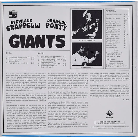 Stéphane Grappelli, Jean-Luc Ponty - Giants