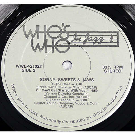 Sonny Stitt, Harry Edison & Eddie "Lockjaw" Davis - Sonny, Sweets & Jaws